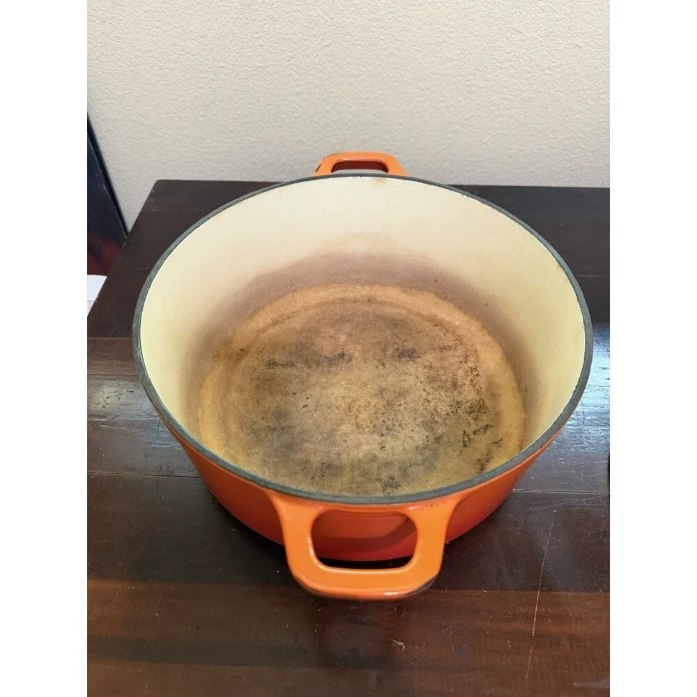 Chasseur Dutch Oven Cast Iron Pot Made In France Orange Size 26